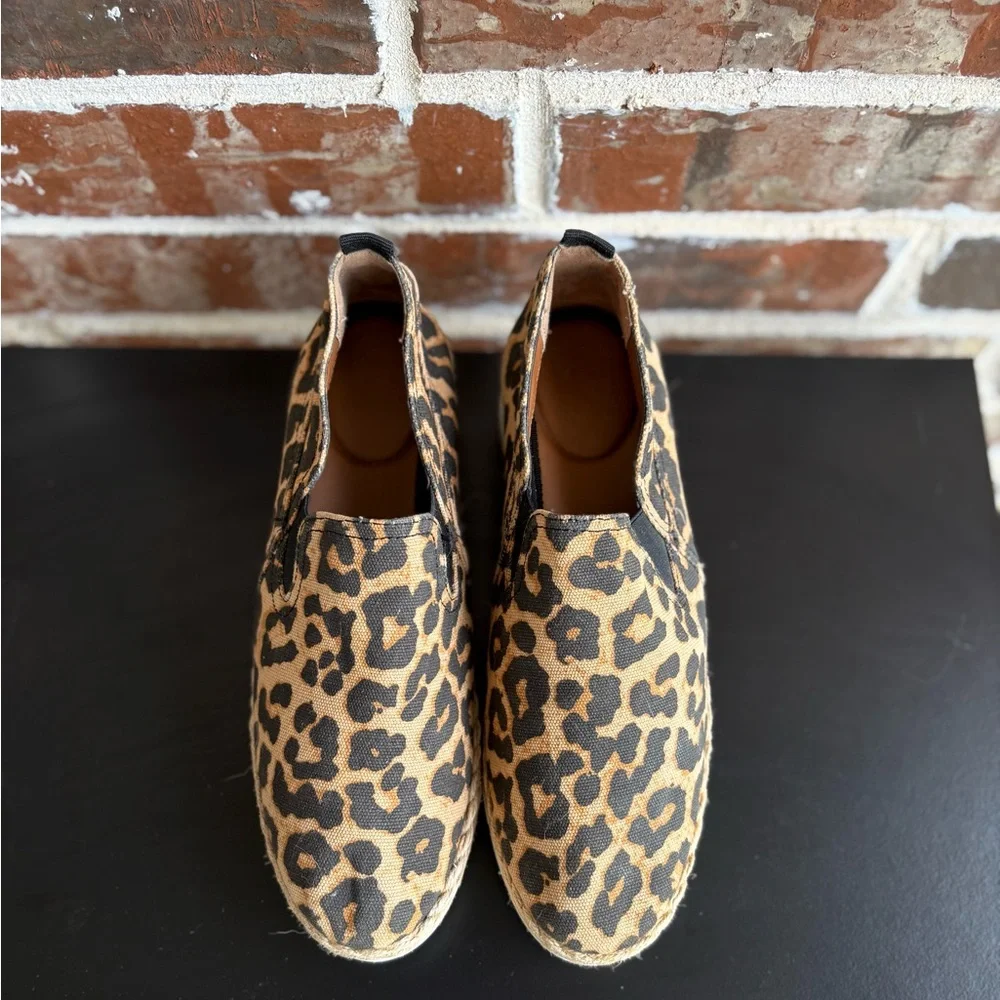Franco Sarto Serla Leopard Platform Wedge Espadrilles Size 8